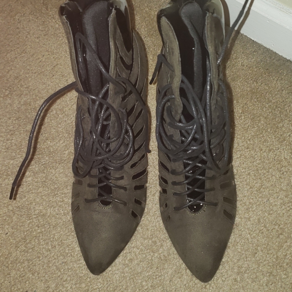 Army Green Stiletto Boots